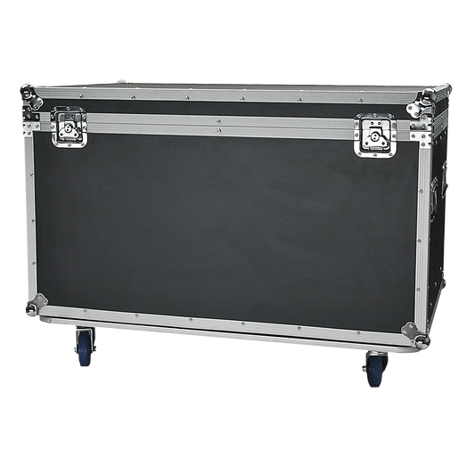 Flightcase för 8 × Sunstrip Active, separata sektioner med skyddsskum