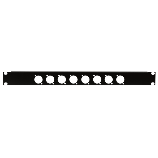 19" kontaktpanel 1U för 8 XLR-kontakter (D-storlek)
