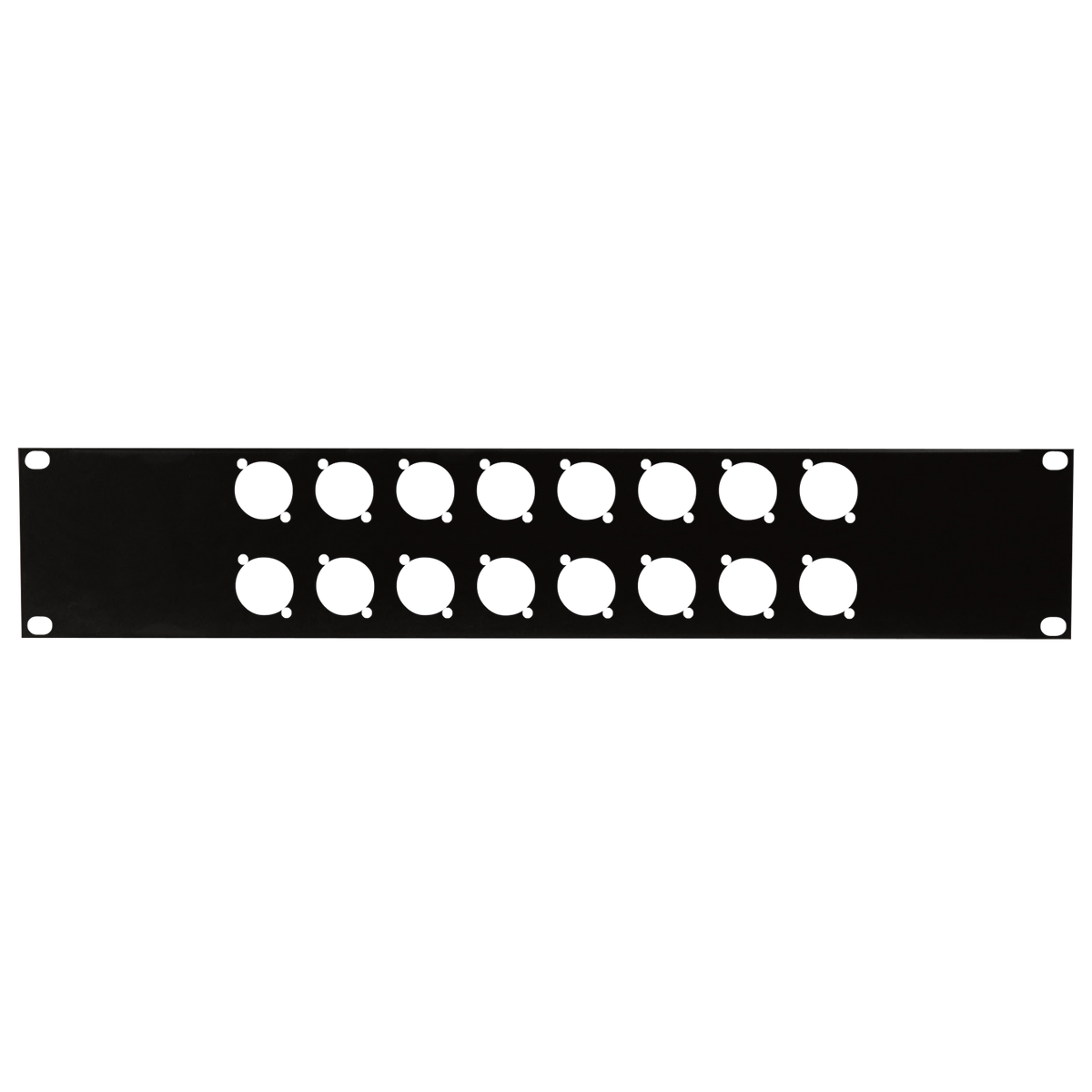 19" kontaktpanel 2U för 16 XLR-kontakter (D-storlek)