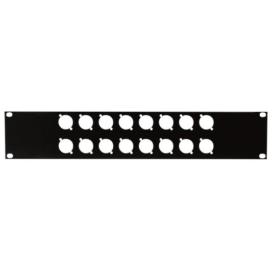 19" kontaktpanel 2U för 16 XLR-kontakter (D-storlek)