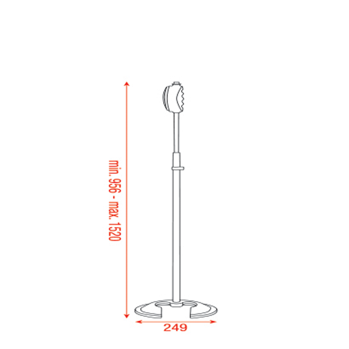 Mikrofonstativ med Quick Lock och motvikt, 956–1520 mm, 5/8" gänga