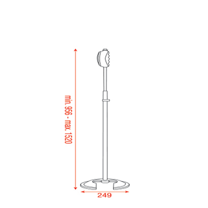 Mikrofonstativ med Quick Lock och motvikt, 956–1520 mm, 5/8" gänga