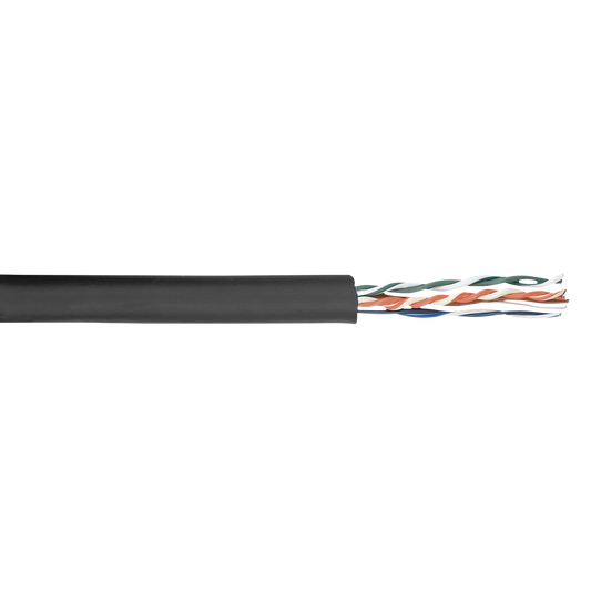 Flexibel CAT5e-kabel på trumma, svart