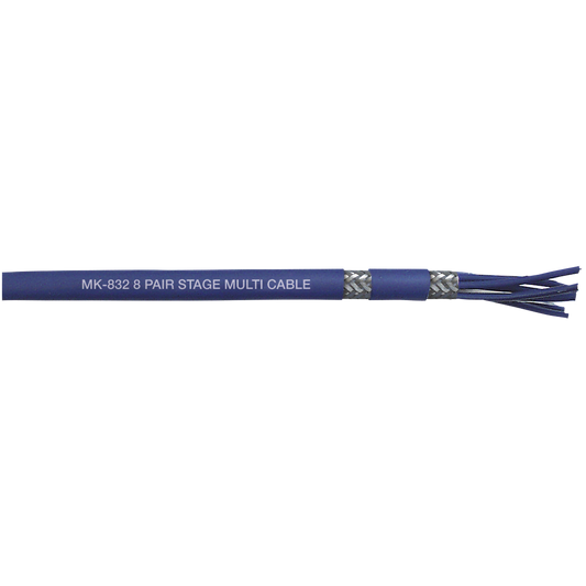 MK-832 Pro-Core multicorekabel 8 par, dubbelskärmad, mörkblå, per meter
