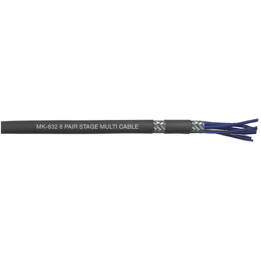 MK-832 Pro-Core multicorekabel 8 par, dubbelskärmad, svart, per meter