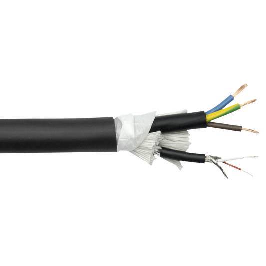PMC-216 kombikabel ström/signal, svart, per meter