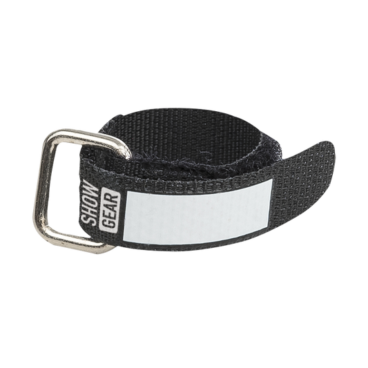 Kardborreband 120 × 10 mm, svart, set om 10