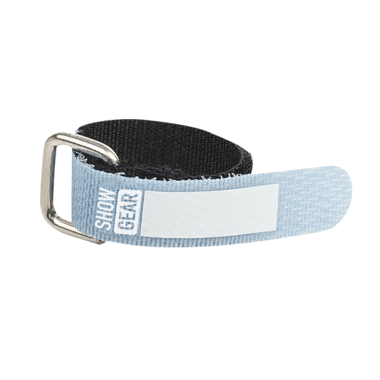 Kardborreband 120 × 10 mm, blå, set om 10