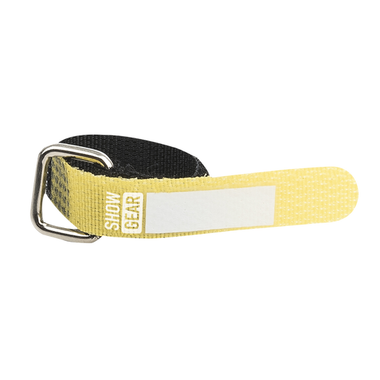 Kardborreband 120 × 10 mm, gul, set om 10