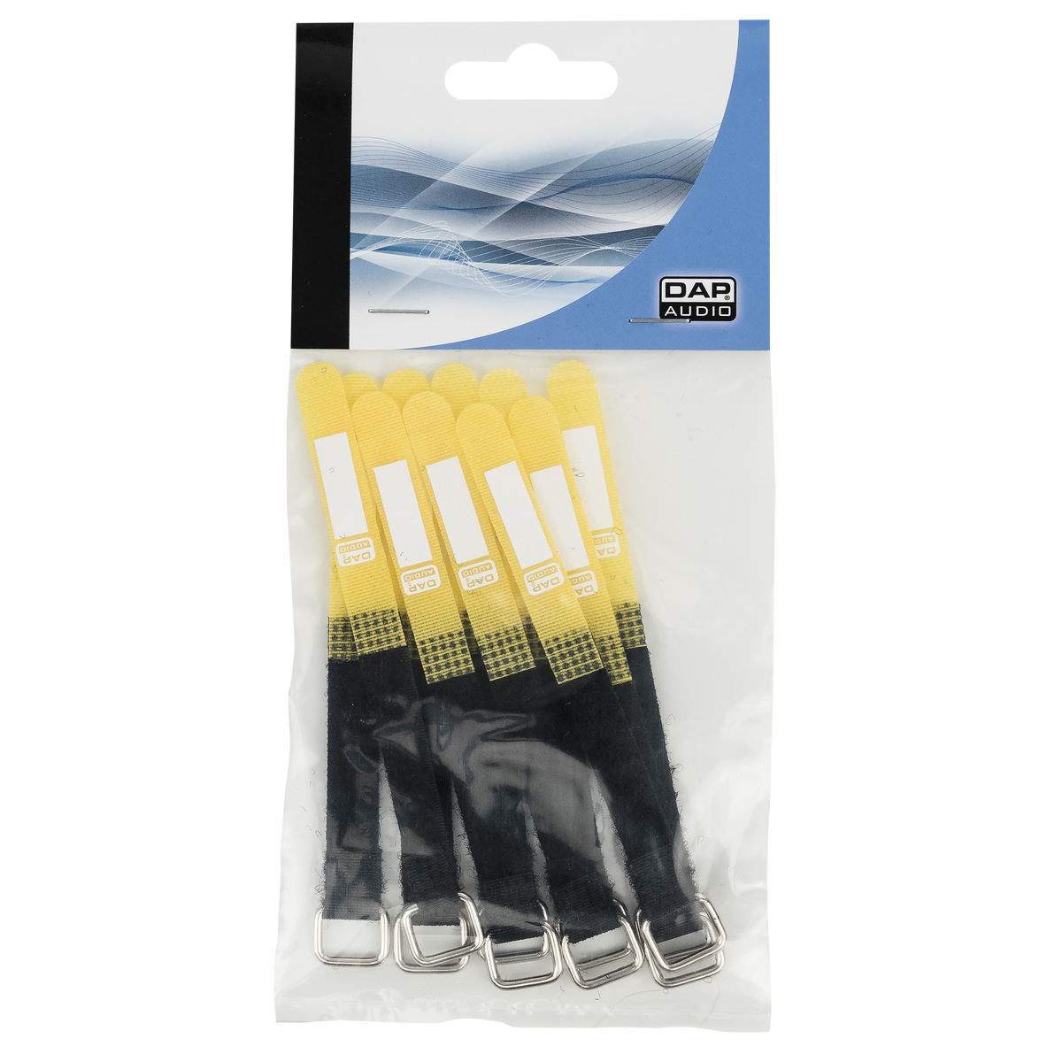 Kardborreband 120 × 10 mm, gul, set om 10