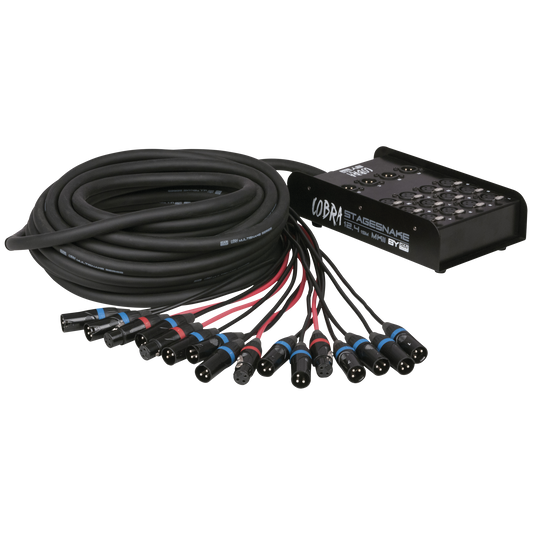 CobraX 12/4 StageSnake, 12 in / 4 ut XLR, 15 m