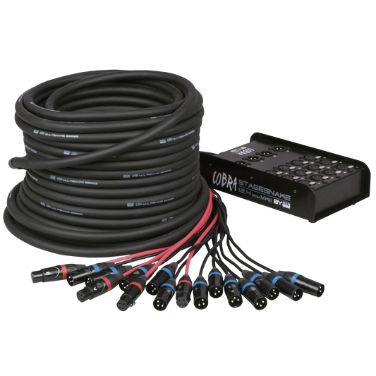 CobraX 12/4 StageSnake, 12 in / 4 ut XLR, 30 m