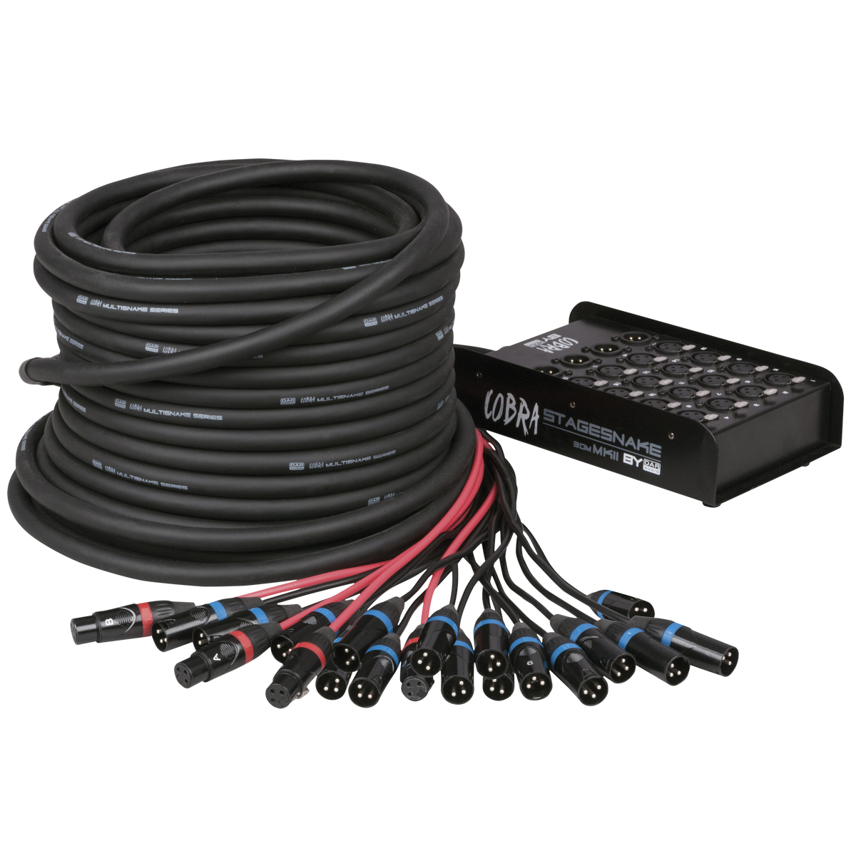 CobraX 16/4 StageSnake, 16 in / 4 ut XLR, 30 m