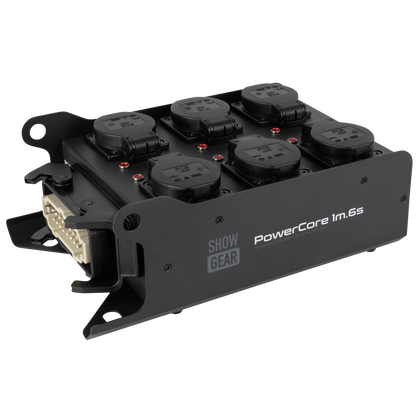 PowerCore 1m.6s breakoutbox, Multipin H16 in till 6 × Schuko