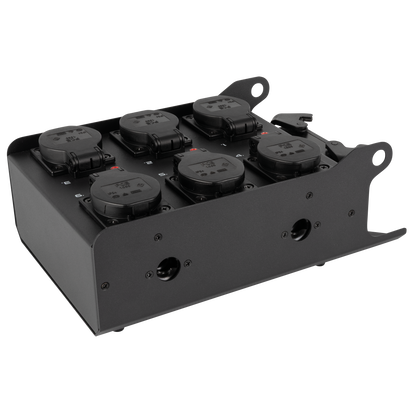 PowerCore 1m.6s breakoutbox, Multipin H16 in till 6 × Schuko