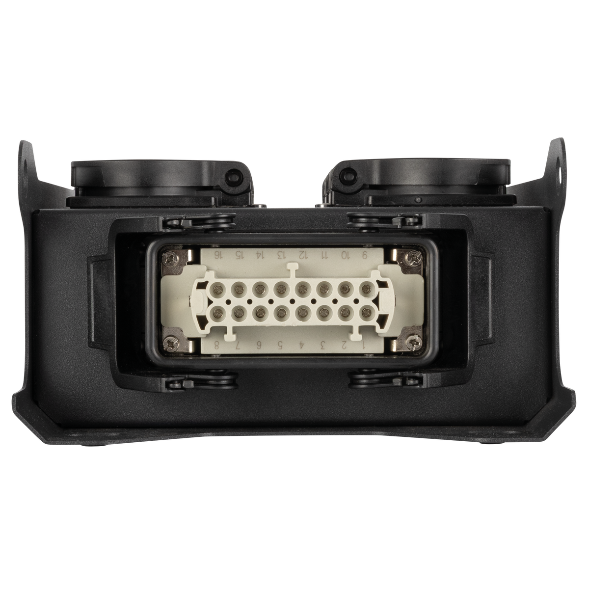 PowerCore 2m.6s breakoutbox, 2 × Multipin H16 (in/ut) till 6 × Schuko