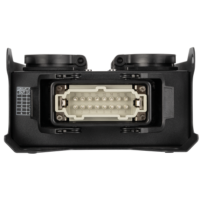 PowerCore 2m.6s breakoutbox, 2 × Multipin H16 (in/ut) till 6 × Schuko