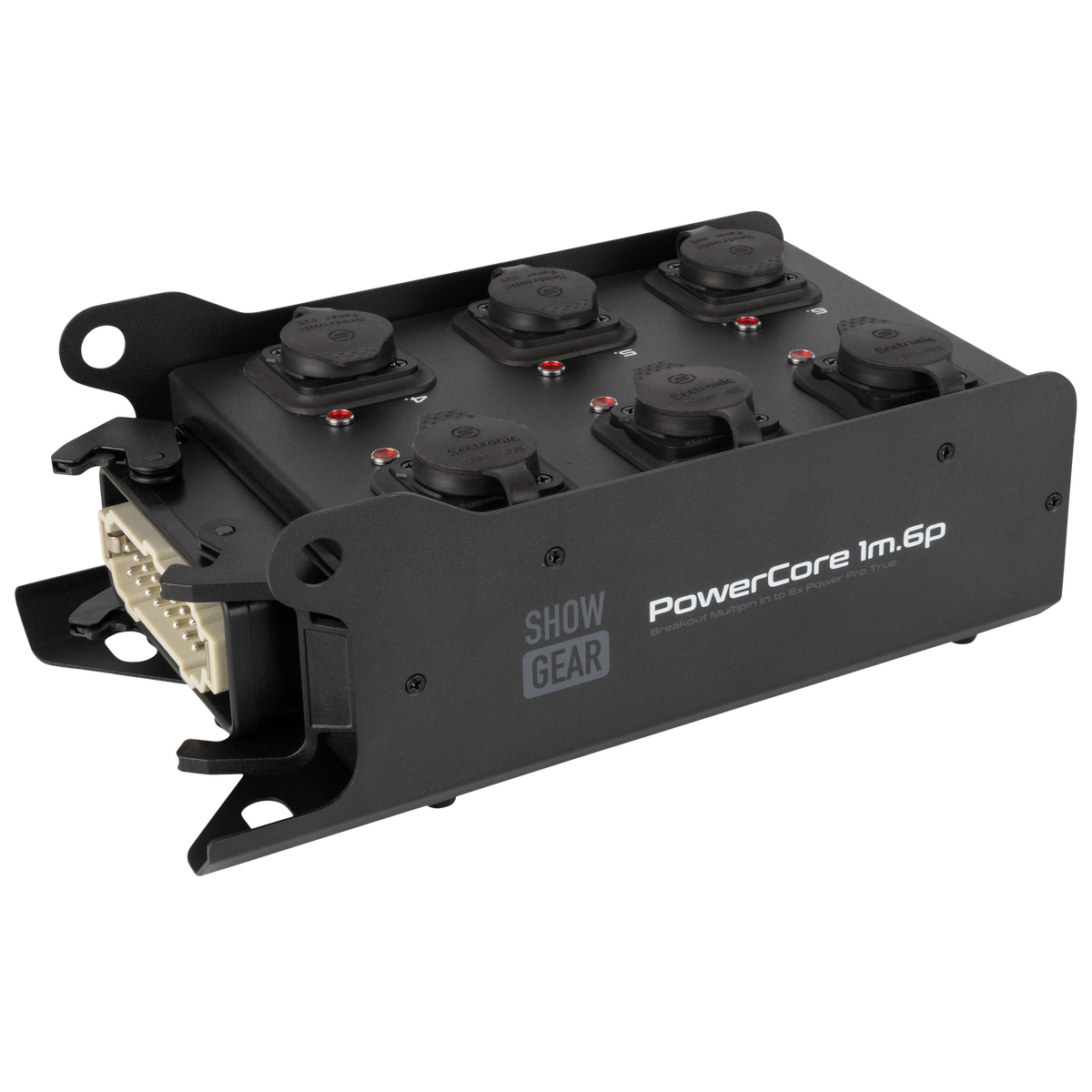 PowerCore 1m.6p breakoutbox, Multipin H16 in till 6 × Power Pro True