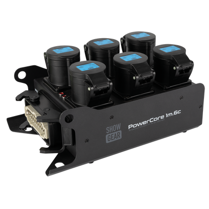 PowerCore 1m.6c breakoutbox, Multipin H16 in till 6 × CEE 16 A