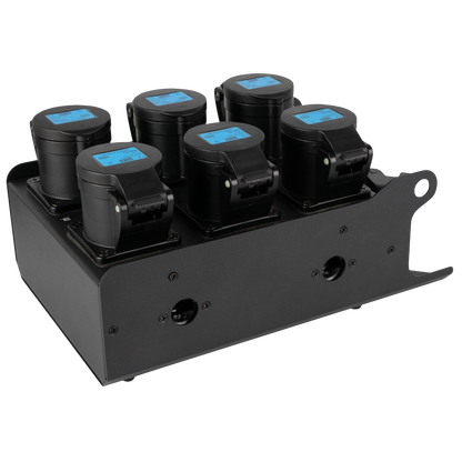 PowerCore 1m.6c breakoutbox, Multipin H16 in till 6 × CEE 16 A
