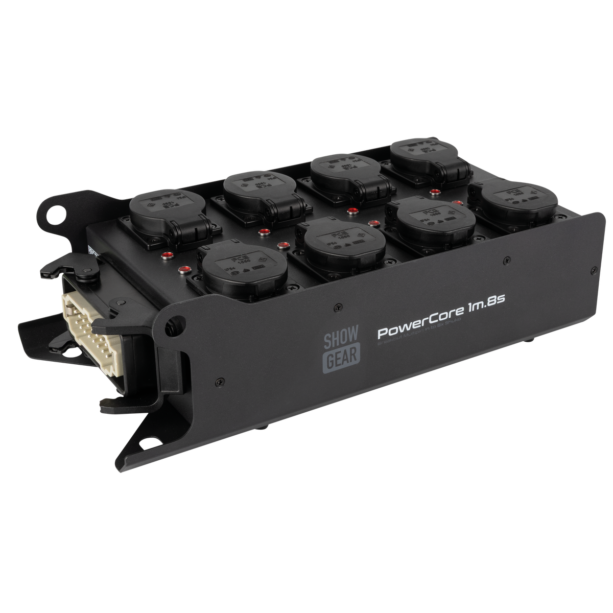 PowerCore 1m.8s breakoutbox, Multipin H16 in till 8 × Schuko