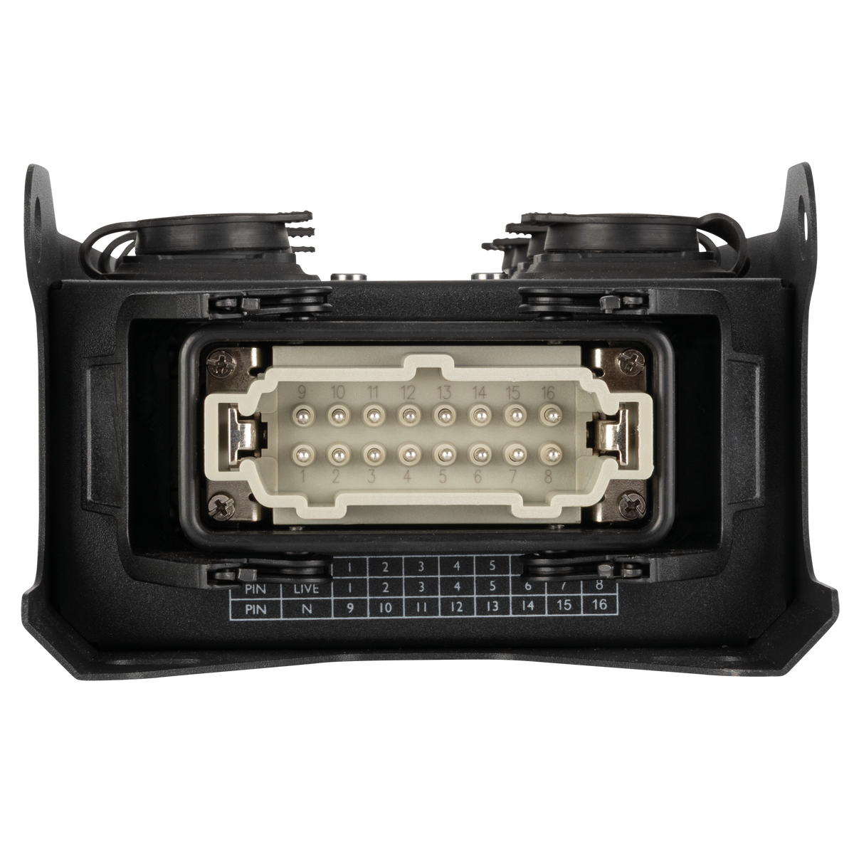 PowerCore 1m.8p breakoutbox, Multipin H16 in till 8 × Power Pro True
