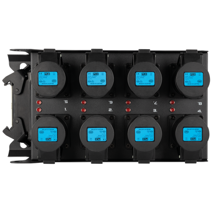 PowerCore 1m.8c breakoutbox, Multipin H16 in till 8 × CEE 16 A
