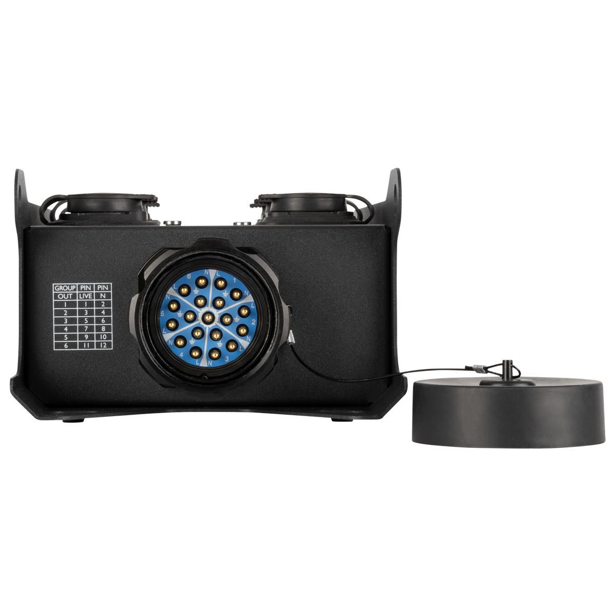 PowerCore 1s.6p breakoutbox, Multipin S19 in till 6 × Power Pro True