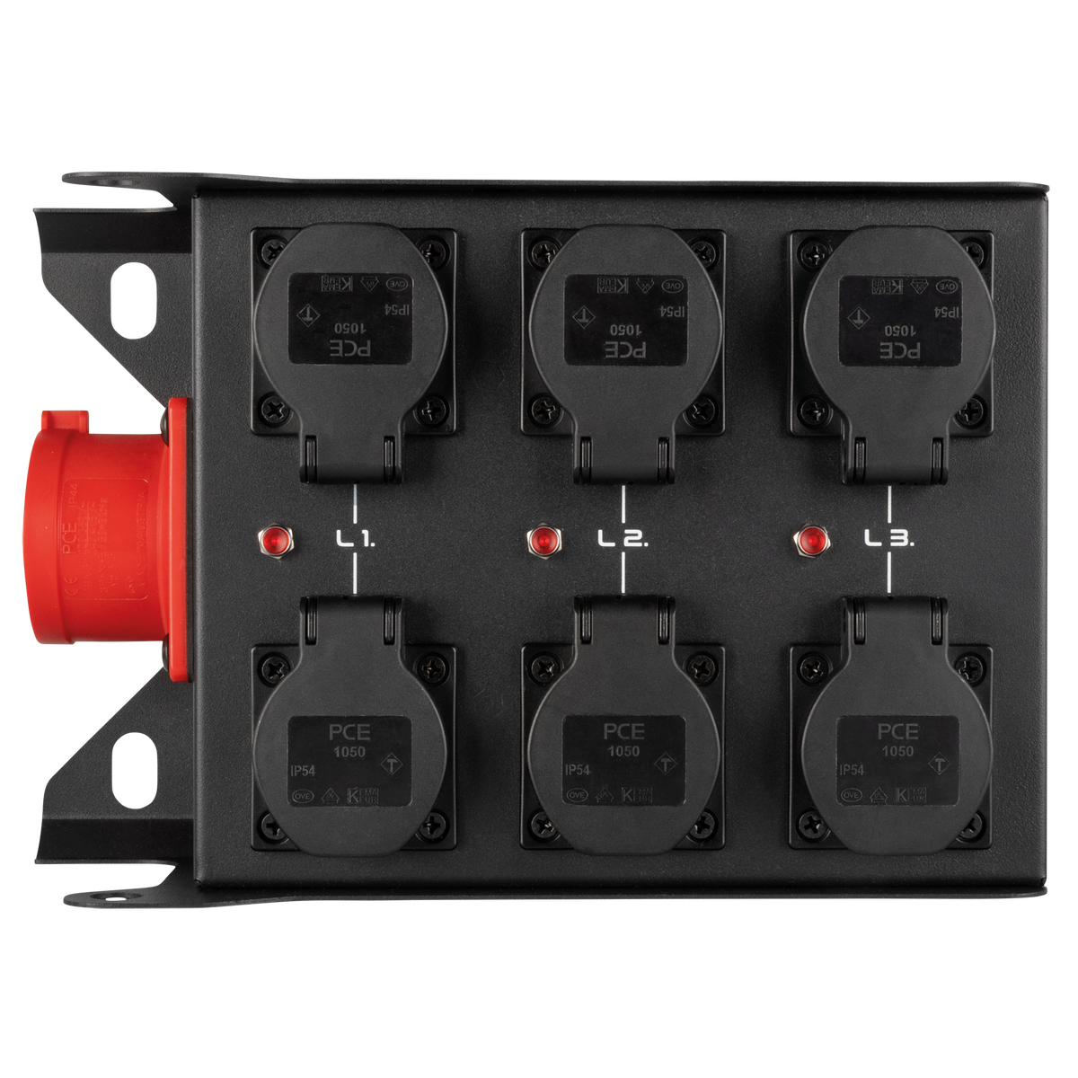 PowerCore c16a.6s, 6× Schuko – 1× CEE 16 A (5P)