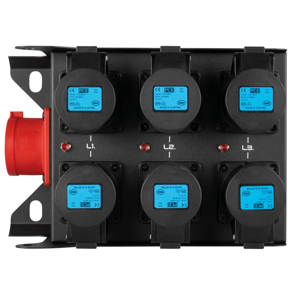 PowerCore c16a.6c, 6× CEE 16 A (1P) – 1× CEE 16 A (5P)
