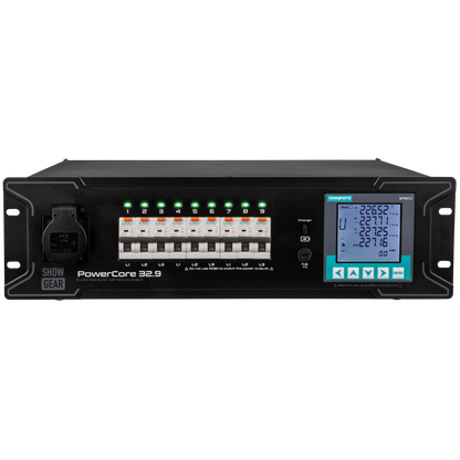 PowerCore 32.9 strömfördelare, 1 + 9 × Schuko