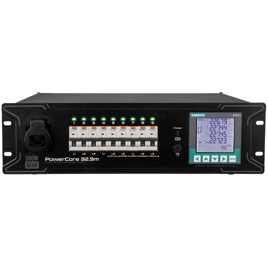 PowerCore 32.9m strömfördelare, 1 + 9 × Schuko + 1 × Multipin H16