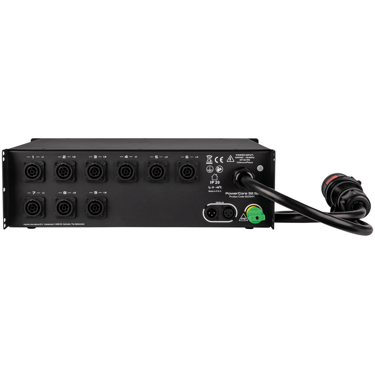 PowerCore 32.9p strömfördelare, 1 × Schuko + 9 × PowerPro True