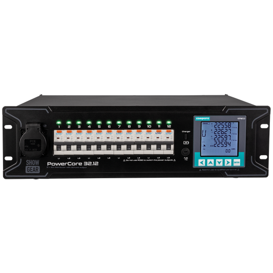 PowerCore 32.12 strömfördelare, 1 + 12 × Schuko