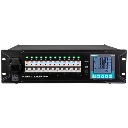 PowerCore 32.12m strömfördelare, 1 + 6 × Schuko + 2 × Multipin H16