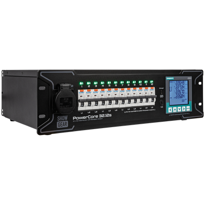 PowerCore 32.12s strömfördelare, 1 + 6 × Schuko + 2 × Multipin S19