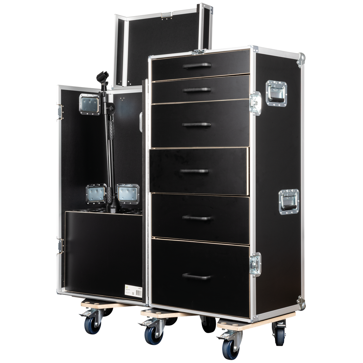 Drawer Case 3 med 6 lådor och plats för 15 mikrofonstativ