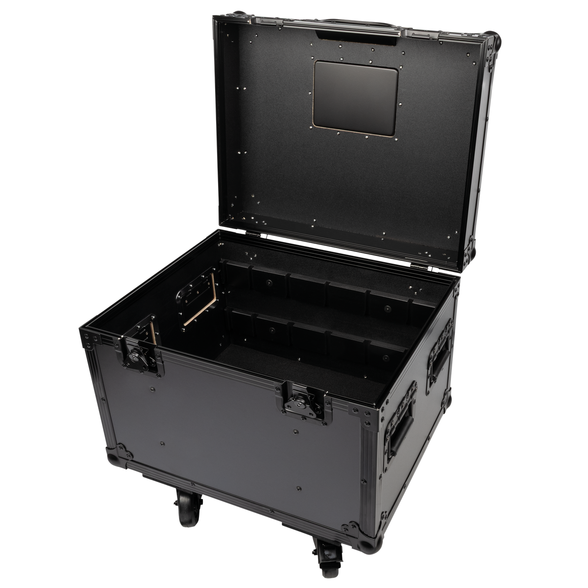 Universal Road Case 1, svarta beslag och hjul