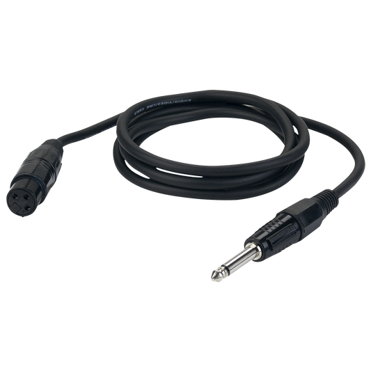 Instrumentkabel obalanserad XLR 3-polig hona till teleplugg mono, 1,5 m