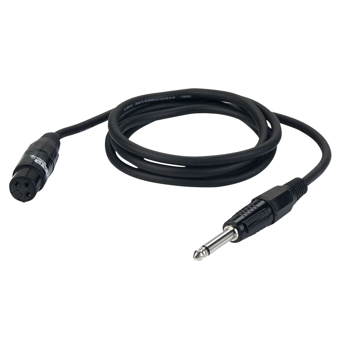 Instrumentkabel obalanserad XLR 3-polig hona till teleplugg mono, 6 m
