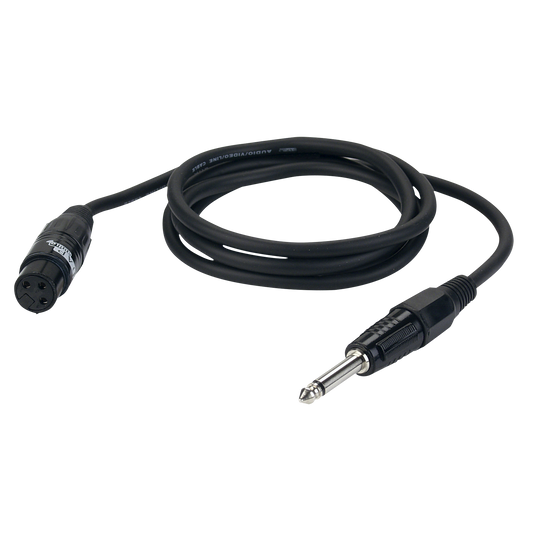 Instrumentkabel obalanserad XLR 3-polig hona till teleplugg mono, 6 m