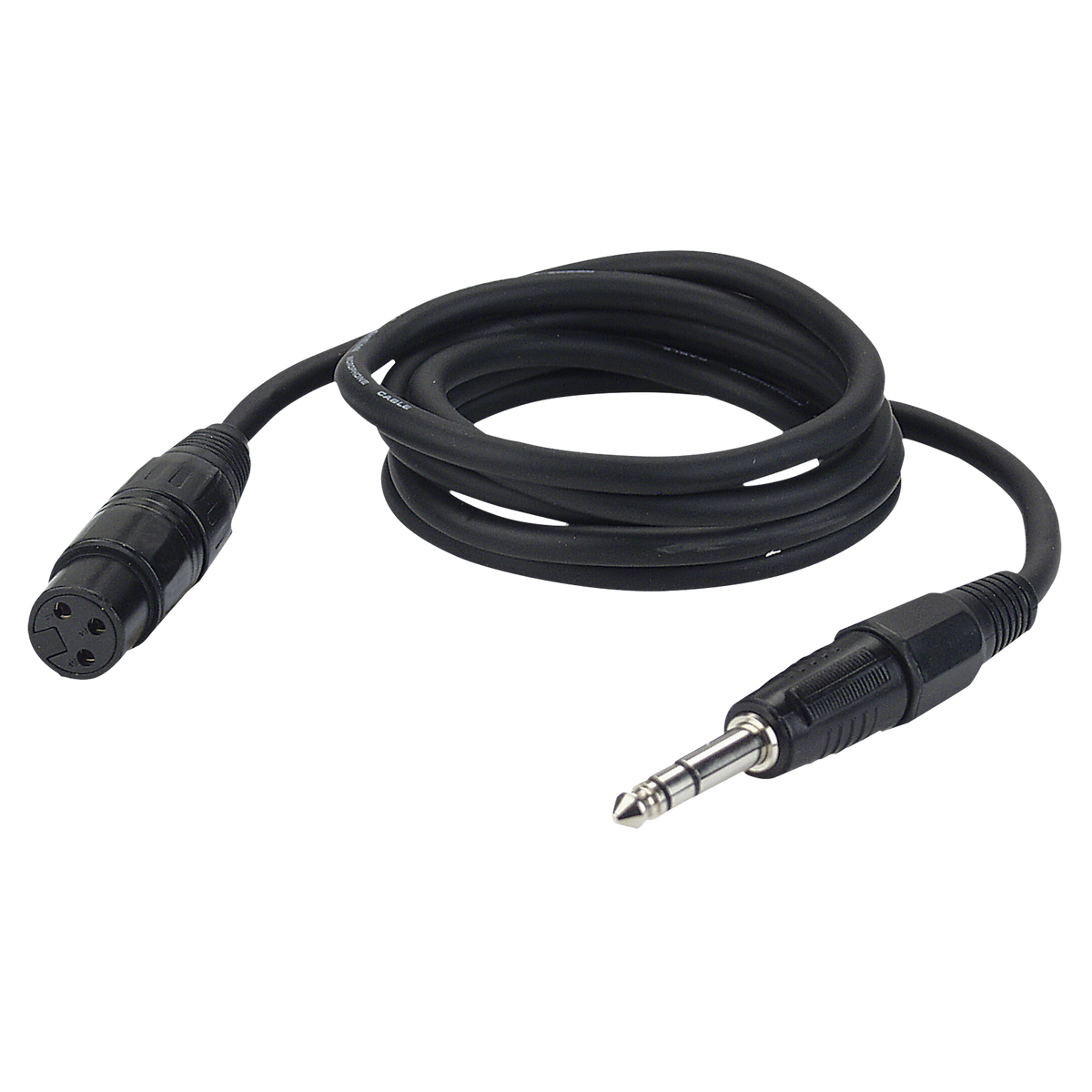 Instrumentkabel balanserad XLR 3-polig hona till teleplugg stereo, 1,5 m