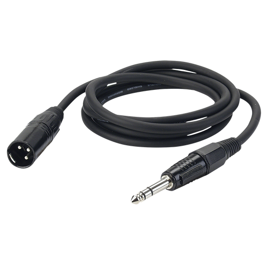 Instrumentkabel balanserad XLR 3-polig hane till teleplugg stereo, 1,5 m