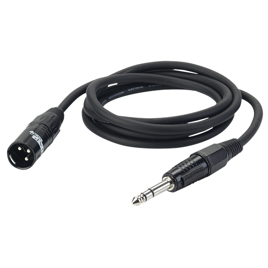 Instrumentkabel balanserad XLR 3-polig hane till teleplugg stereo, 3 m