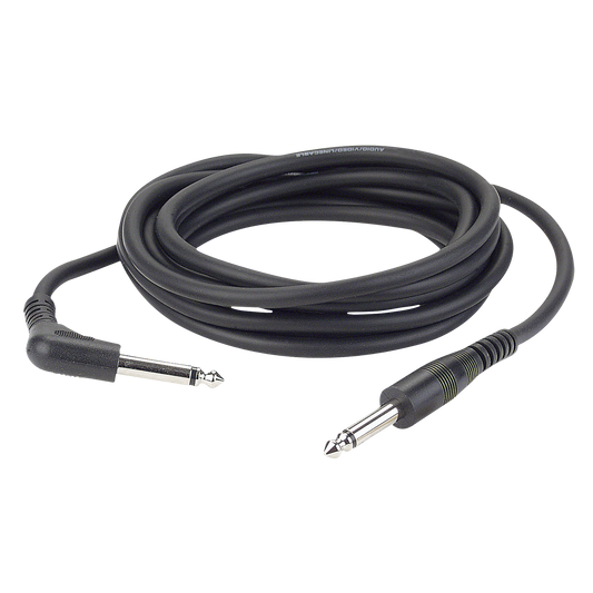 FL10150 – instrumentkabel obalanserad teleplugg mono till teleplugg mono, 90°, 1,5 m