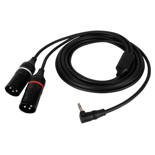 Y-kabel vinklad miniteleplugg stereo till 2 × XLR 3-polig hane, 3 m