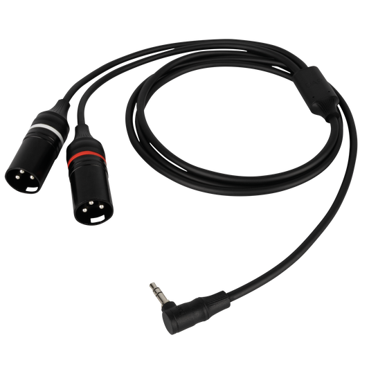 Y-kabel vinklad miniteleplugg stereo till 2 × XLR 3-polig hane, 0,75 m