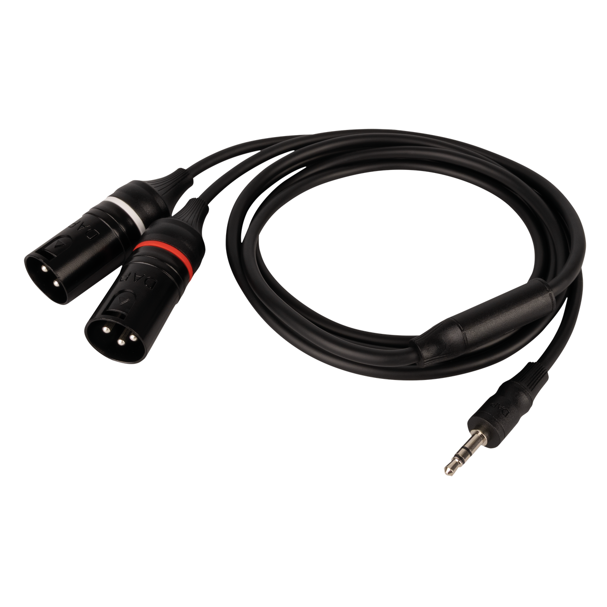 Y-kabel miniteleplugg stereo till 2 × XLR 3-polig hane, 0,75 m