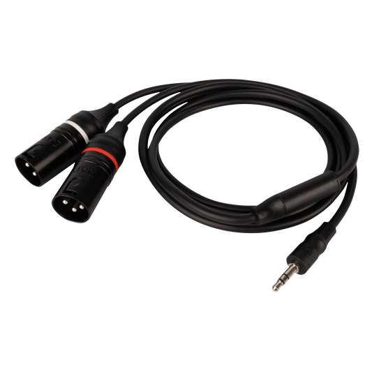 Y-kabel miniteleplugg stereo till 2 × XLR 3-polig hane, 0,75 m