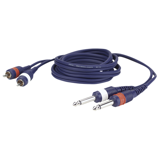 Linjekabel 2 × RCA hane V/H till 2 × teleplugg mono V/H, 1,5 m